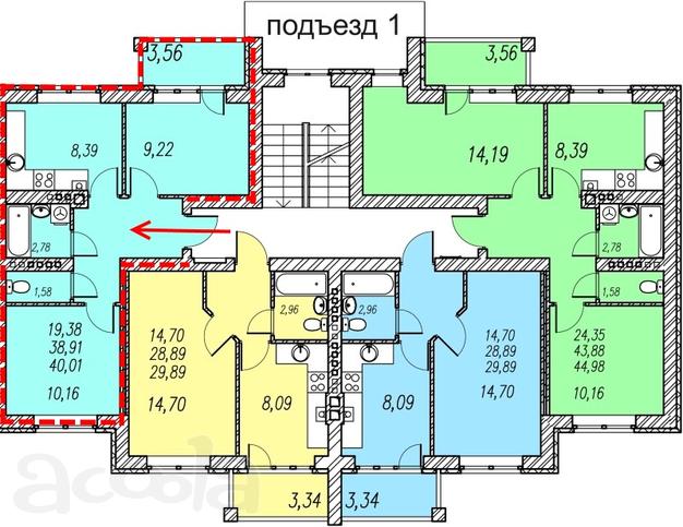 Продаю 2-х комн. кв-ру в мкр. Пиганово, 27 40 кв.м. сдача Март 2018. Дольщик